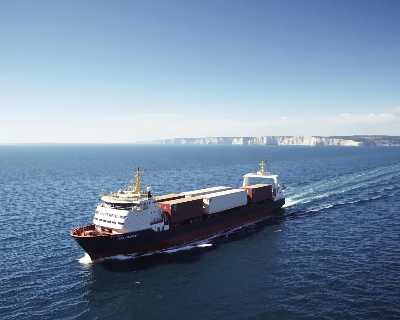 Ferry traversant la Manche vers l'Angleterre